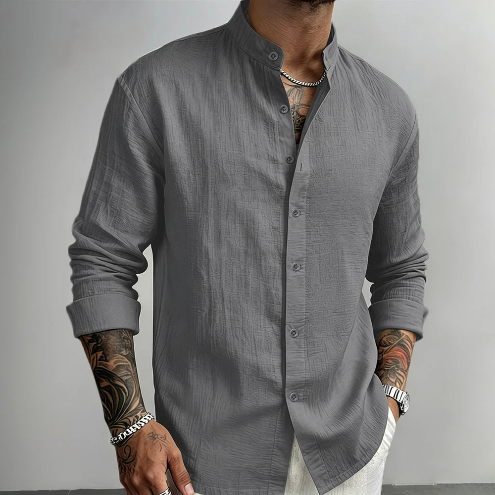 Camisa de lino con botones Agustín