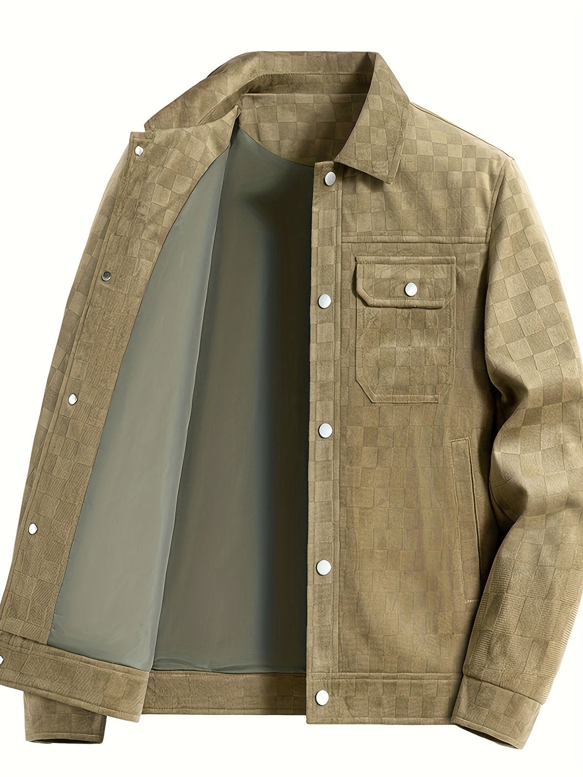 Taylor, chaqueta de ante con textura de cuadros