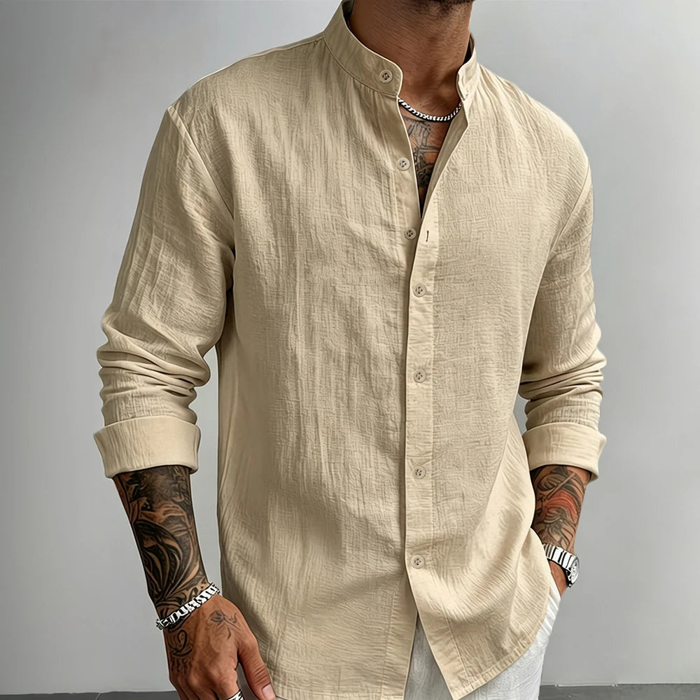 Camisa de lino con botones Agustín
