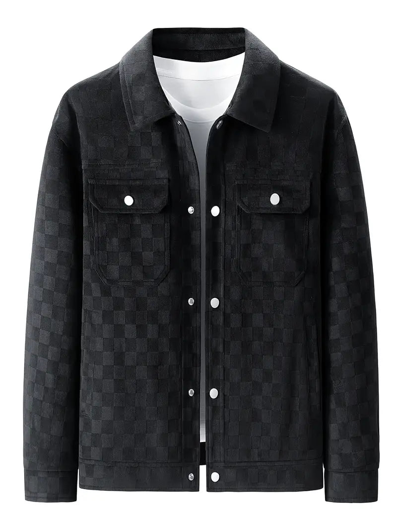 Taylor, chaqueta de ante con textura de cuadros