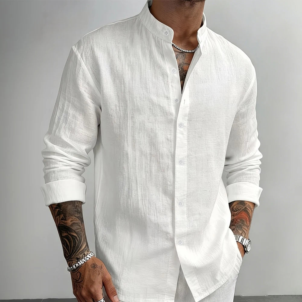 Camisa de lino con botones Agustín