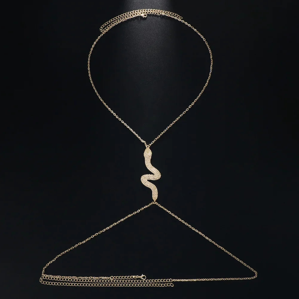 Cadena para el pecho con diseño de serpiente