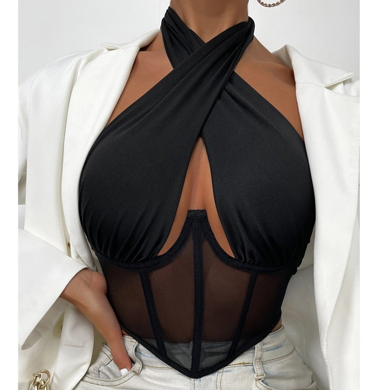 Corsé Halter Cruzado