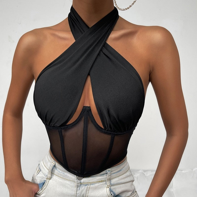 Corsé Halter Cruzado