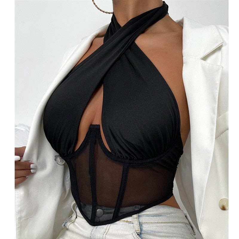 Corsé Halter Cruzado