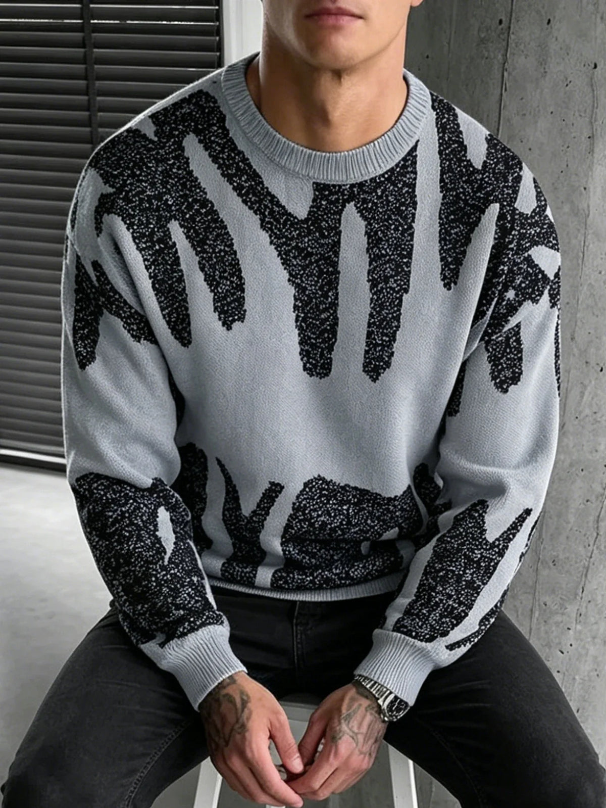 Milo, jersey de punto jacquard con diseño abstracto