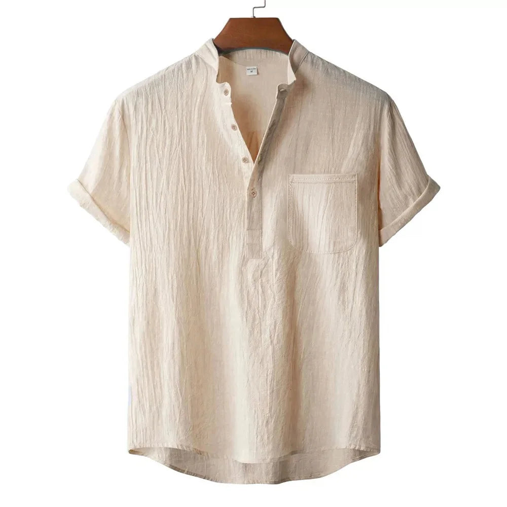 Camiseta Henley de Lino Kai