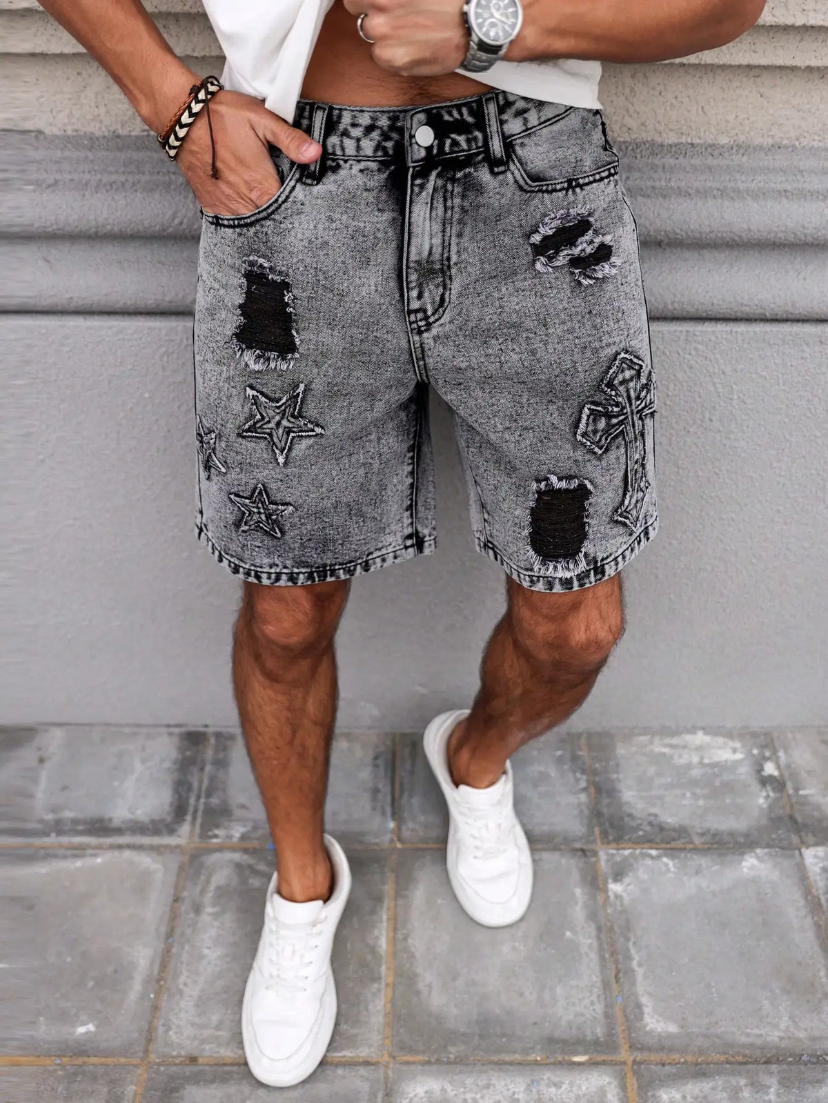 Shorts Vaqueros Wyatt de Lavado Oscuro