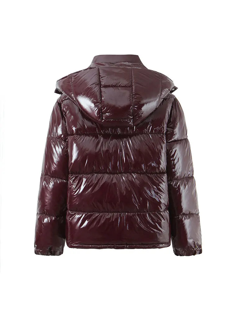 Virelle, parka brillante con capucha