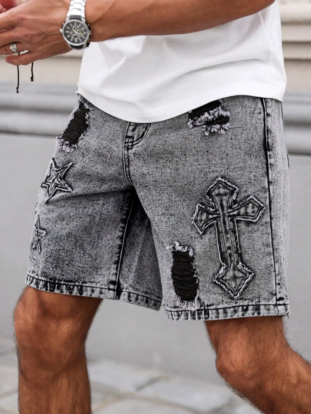 Shorts Vaqueros Wyatt de Lavado Oscuro