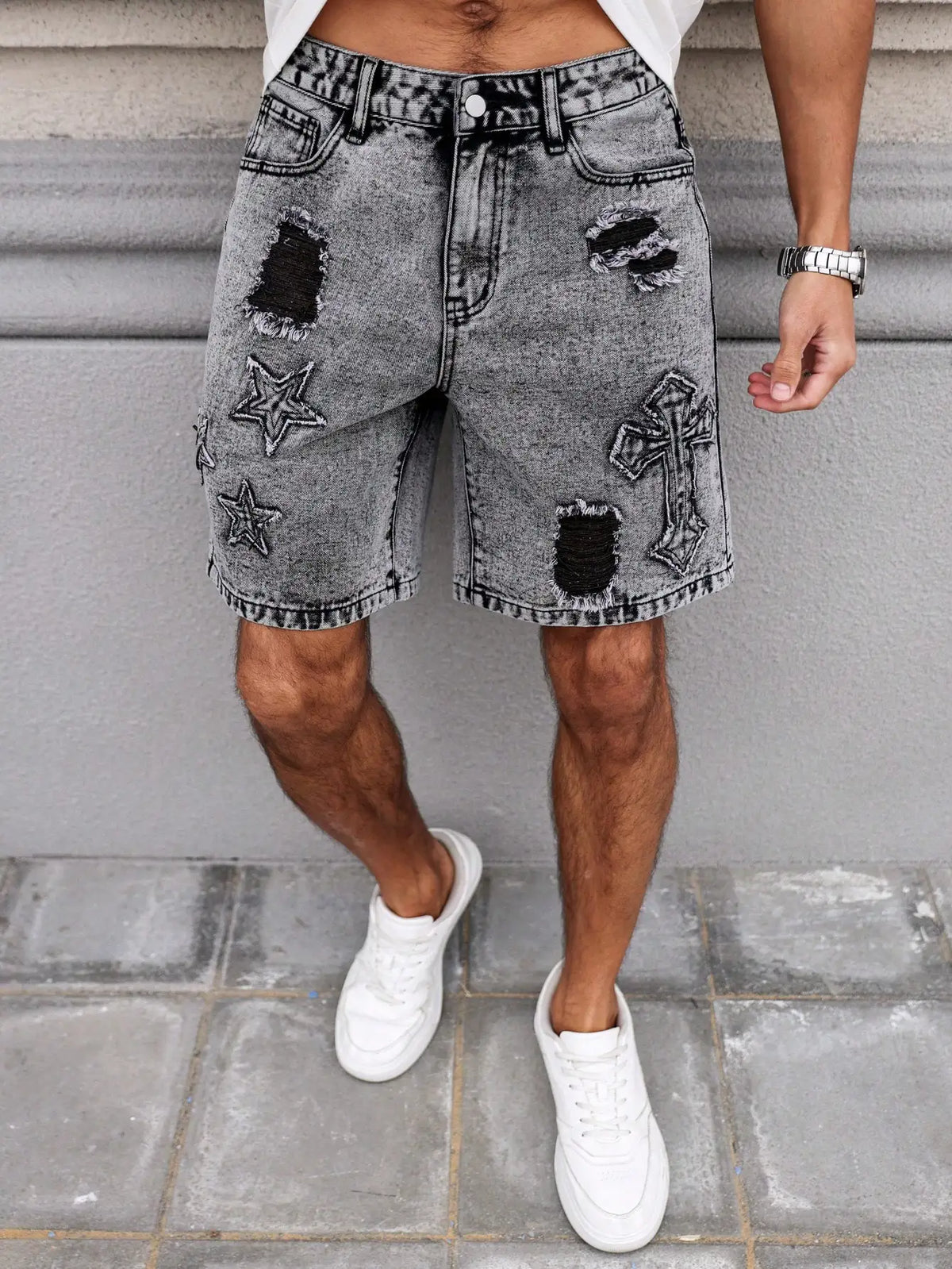 Shorts Vaqueros Wyatt de Lavado Oscuro