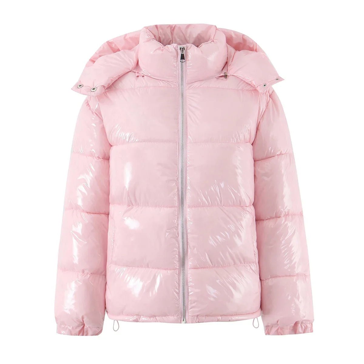 Virelle, parka brillante con capucha