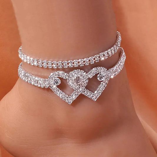 Cadena para tobillo en forma de corazón