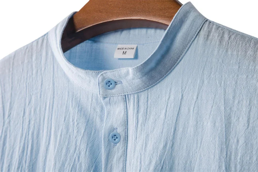 Camiseta Henley de Lino Kai
