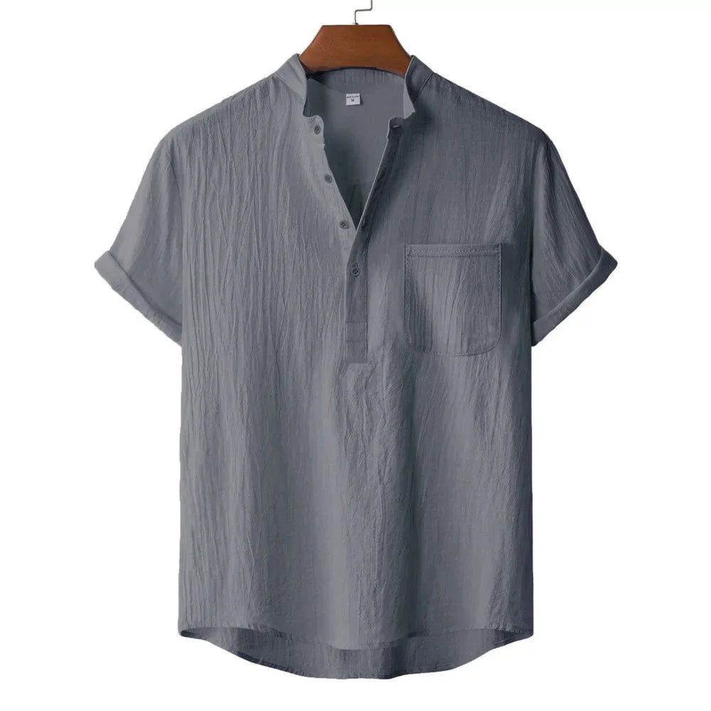 Camiseta Henley de Lino Kai