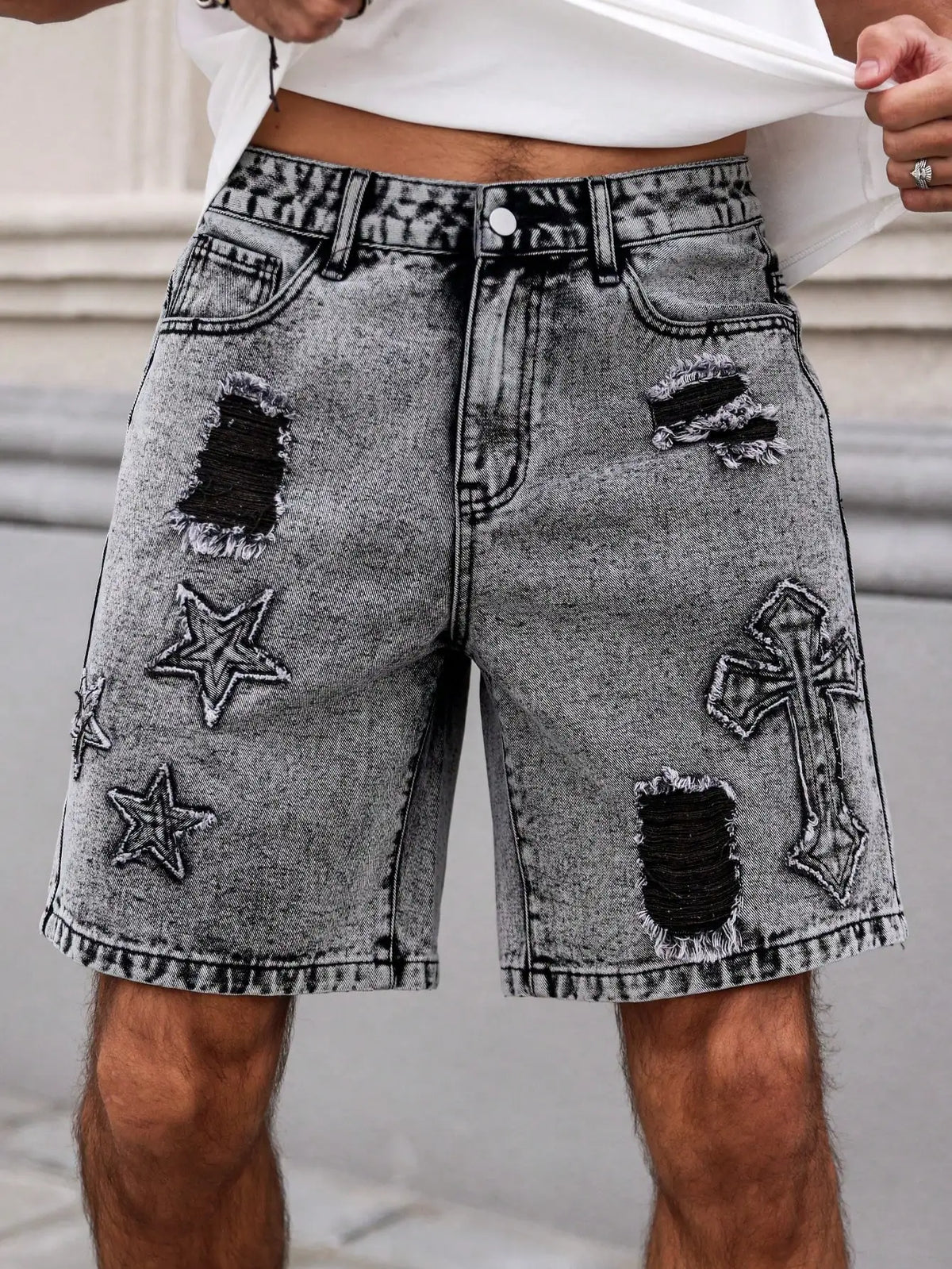 Shorts Vaqueros Wyatt de Lavado Oscuro