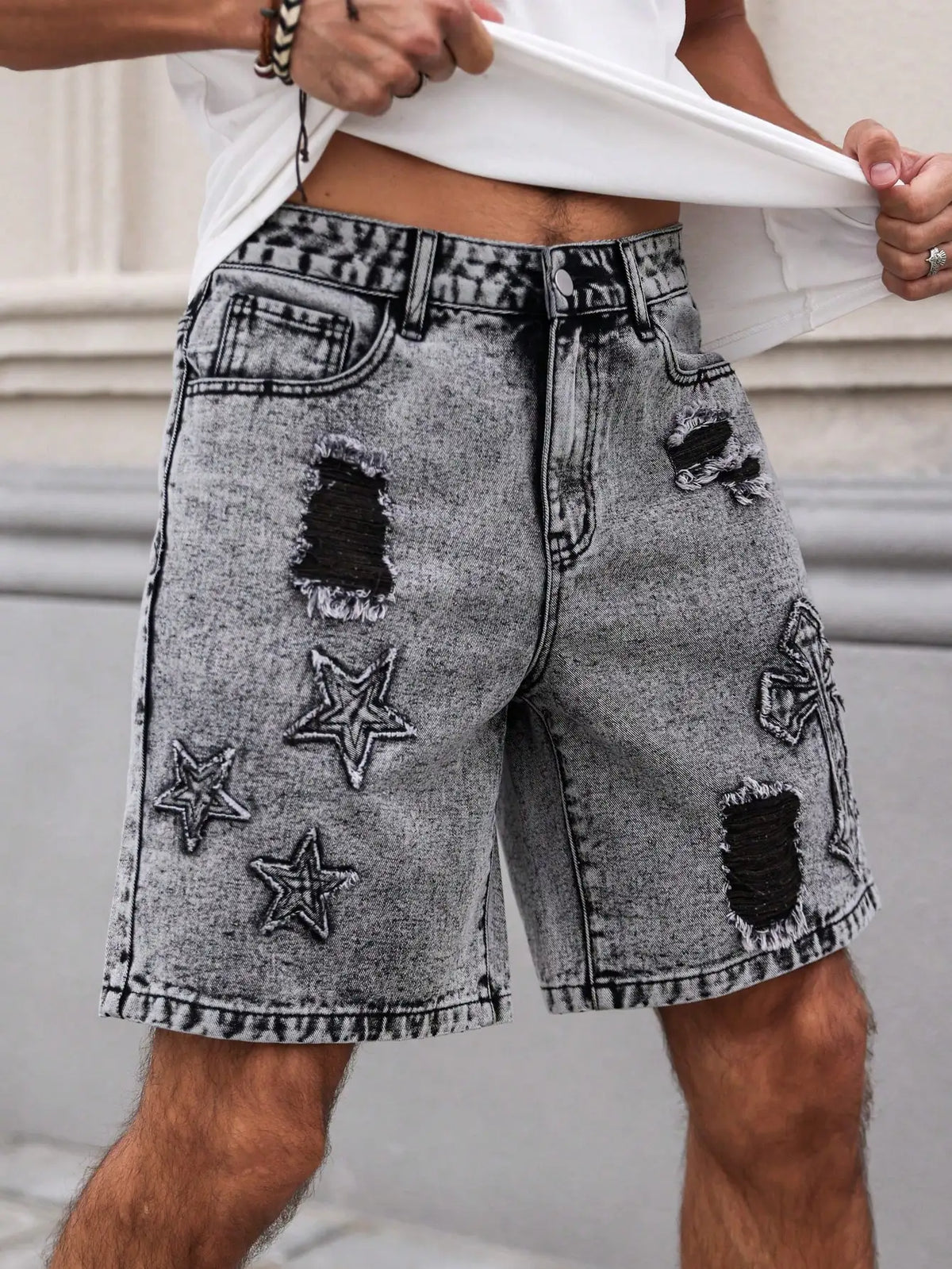 Shorts Vaqueros Wyatt de Lavado Oscuro