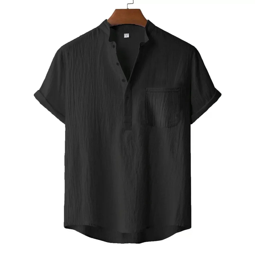 Camiseta Henley de Lino Kai