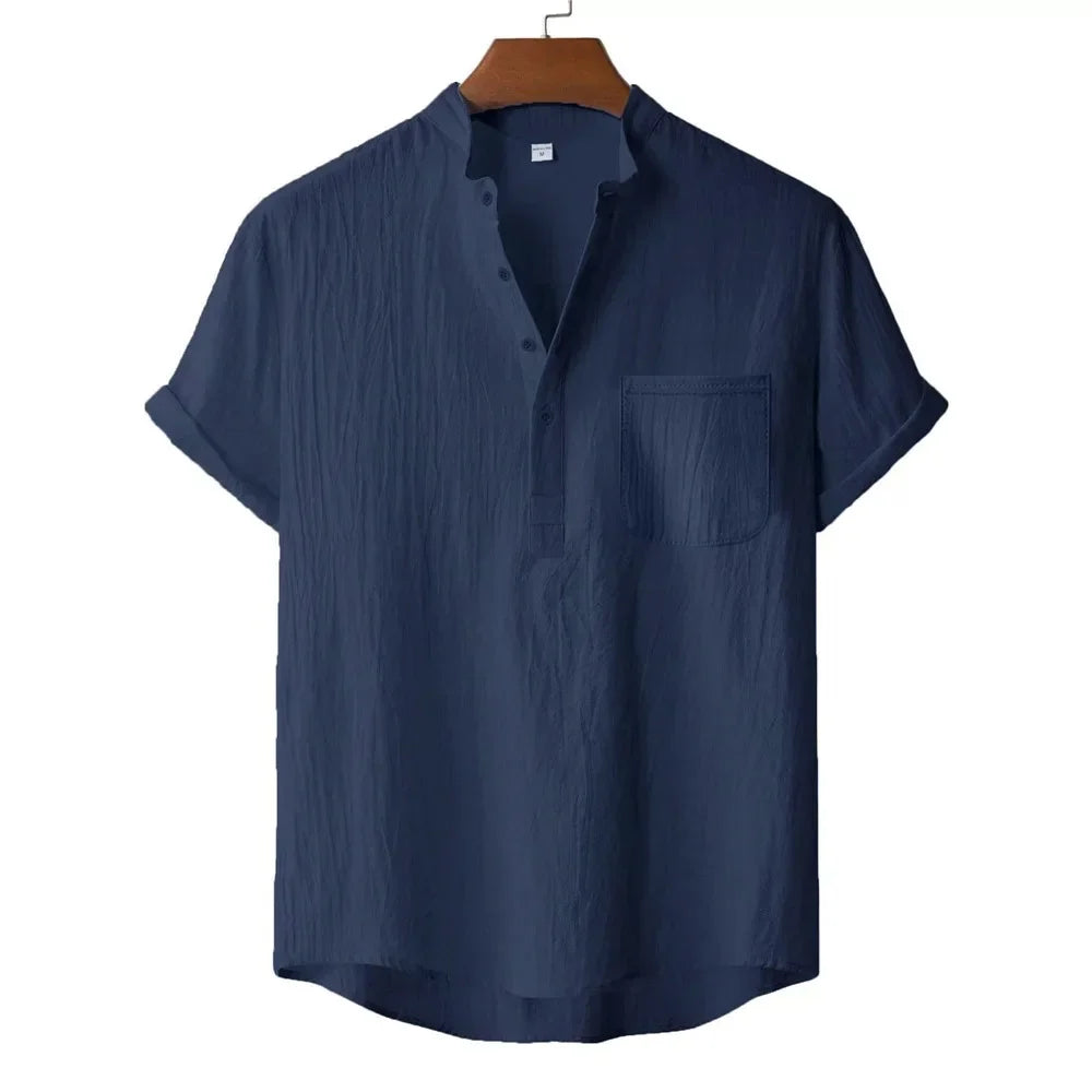 Camiseta Henley de Lino Kai