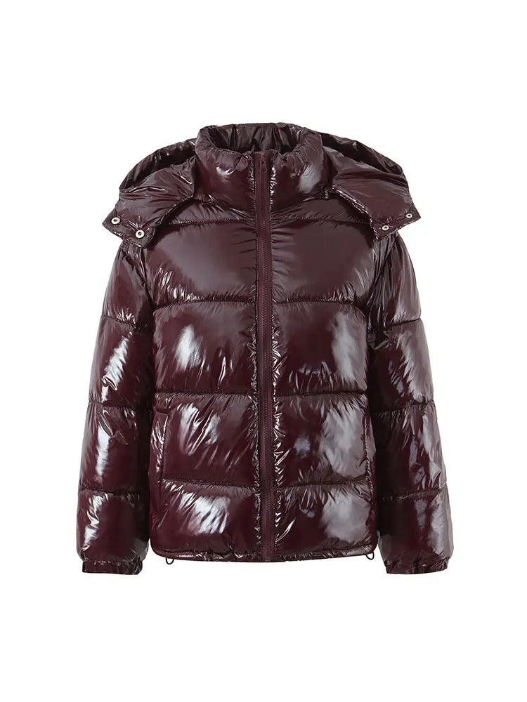 Virelle, parka brillante con capucha