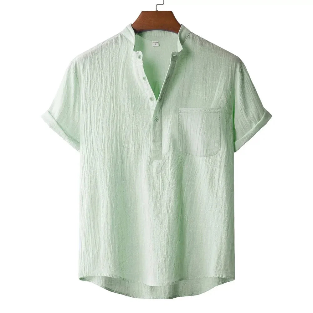 Camiseta Henley de Lino Kai