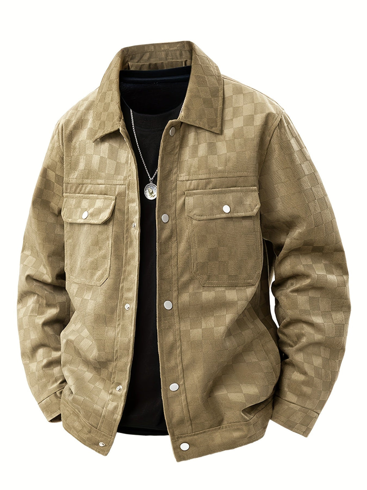 Taylor, chaqueta de ante con textura de cuadros