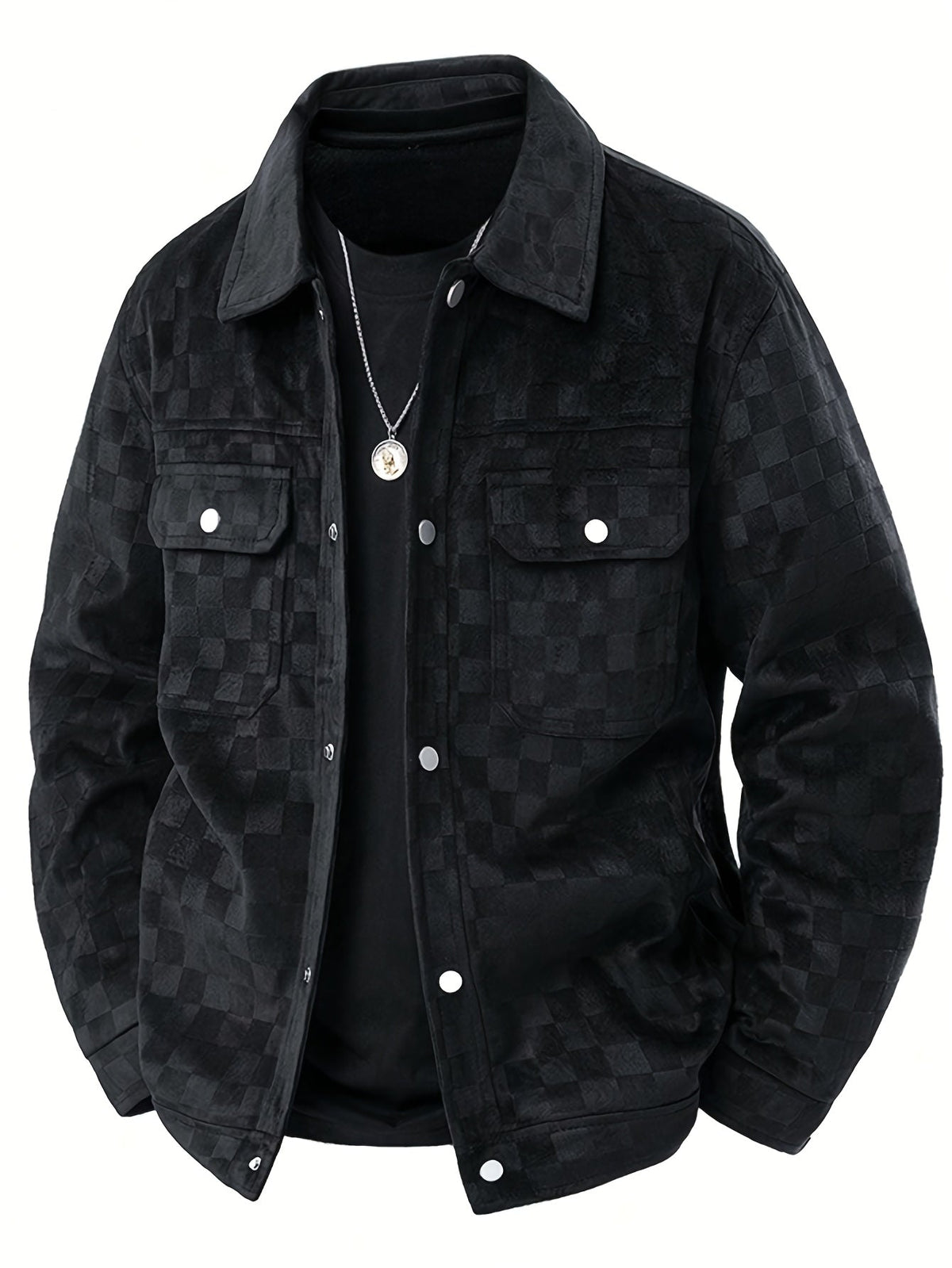 Taylor, chaqueta de ante con textura de cuadros