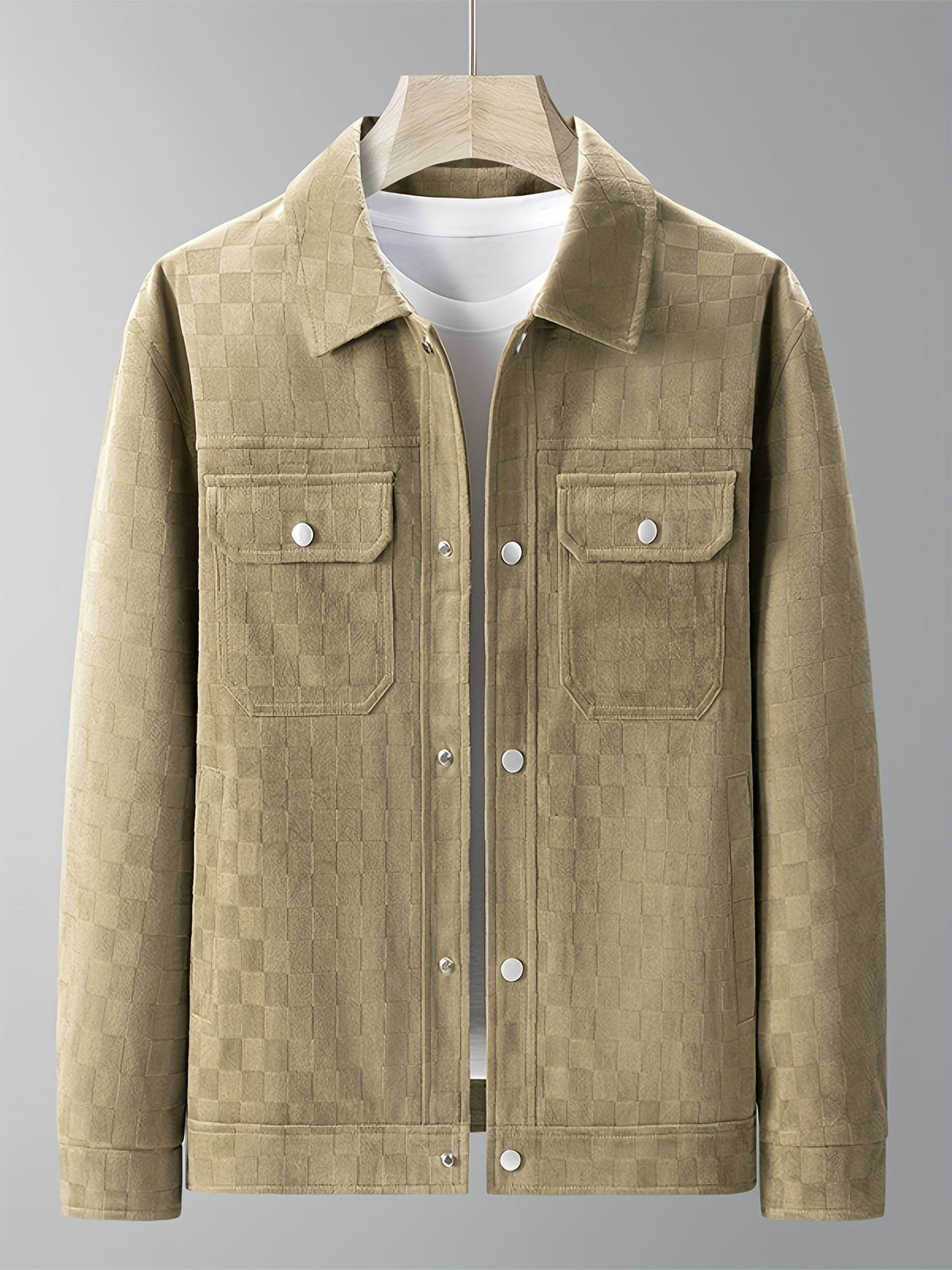 Taylor, chaqueta de ante con textura de cuadros