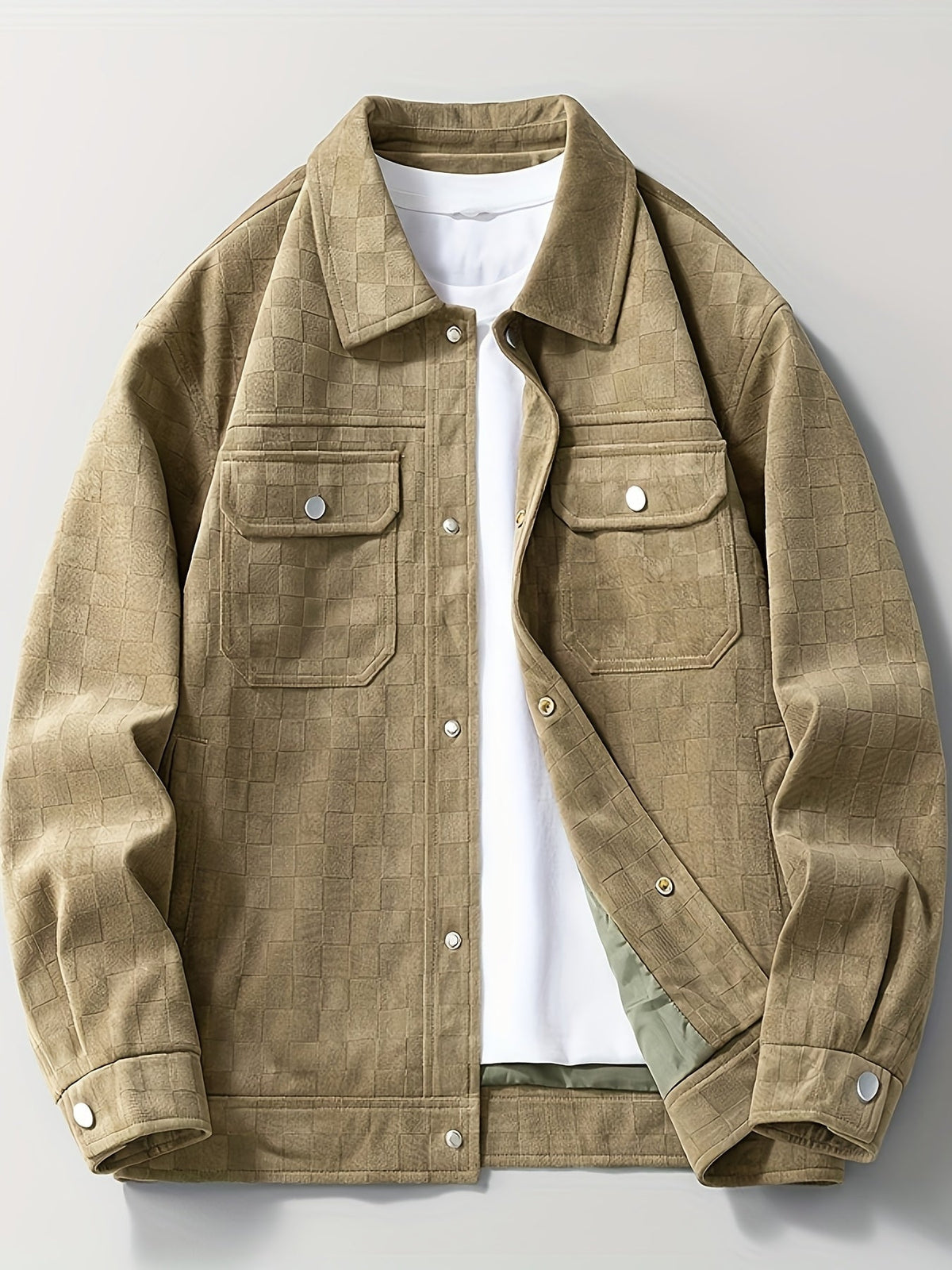 Taylor, chaqueta de ante con textura de cuadros